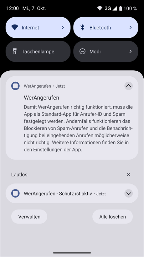 Hinweis auf eine fehlende Berechtigung
