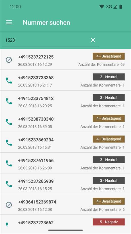 Suche nach einer Telefonnummer
